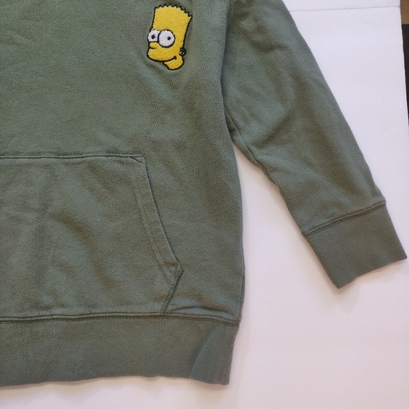 Bart Simpson Hoodie Green Olive Pullover Popsugar x Old Navy The Simpsons S 6 7 - Picture 4 of 9